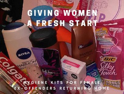 Hygiene Kits for the women ex-offenders returning home. 
(Most women come home with only the clothes on their back)